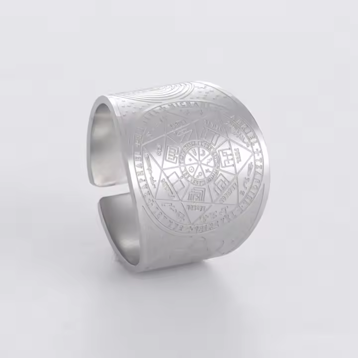 Anillo De Moda Solomon Kabbalah Con 7 Arcángeles Amuleto Religioso Talismán Personalidad Joyería Para Hombres Y Mujeres - 1