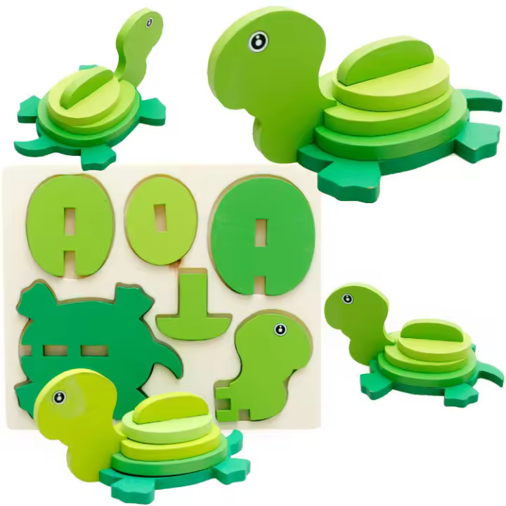 Juguetes Educativos De Primeros Años De Edad Torreón De Tortuga 3D Juguete Manual Para Niños Bloques De Construcción Educativos Para El Desarrollo Cerebral - 1