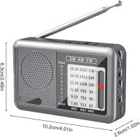 Radio portátil de Banda Completa | Radio portátil de Onda Corta Am FM Radio Meteorológica | Equipo de Audio Gran recepción Auriculares Jack Transistor Radio para Viajes - details 2