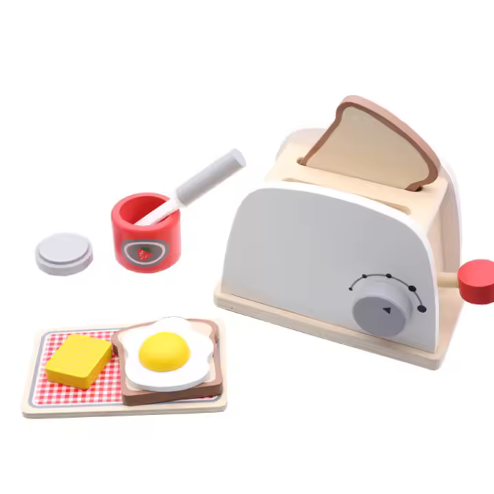 Emerging Tostadora, accesorios de cocina de 9 piezas con pan y Mantequilla, juguetes de comida para niños y niños - 1