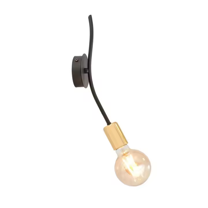 Lámpara de Pared Bolt, Maple, Negro, 9x35x9 cm - 1