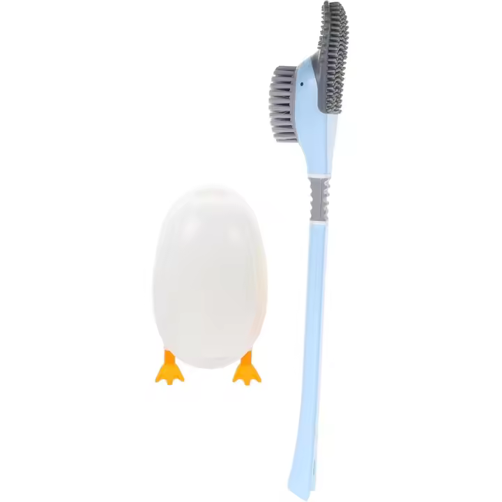 1 Juego Cepillo de baño Cepillo para el Inodoro depurador de tazón seco Cepillo de pie para Inodoro Limpieza fregadora Ergonómico sin Golpes Familiar páginas Amarillo - 1