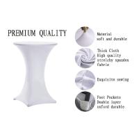 Mantel Redondo De Spandex Elástico Para Mesa De Coctel Cubierta De Bar Hotel Fiesta Boda Decoración 1PC Universal Para Uso Doméstico Y Exterior - details 1