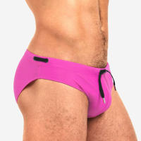 Bragas De Natación Para Hombre Estilo Low Rise Diseño Sólido Corto De Playa Bikini Móvil Briefs De Baño Push up Underpants - details 5