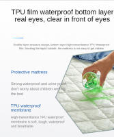 Sábana Ajustable Impermeable 100% Tejida Con Cierre Elástico Para Queen Y King Tamaño Mattress Protector Sólido Cubierta De Cama (Necesario Pedir Toalla De Cabeza) - details 2