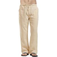 Pantalones De Lino Para Hombre Estilo Casual Con Varios Bolsillos Corte Recto Ligero De Peso Transpirable Para Primavera Otoño Verano Disponible En 5 Colores - details 11