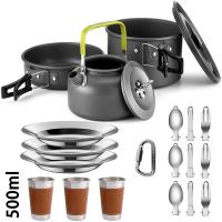 Juego De Cocina Para Camping LISM Para 2-3 Personas Sello Antigoteado Con Vaso De Té Aluminio Plegable Para Picnic Al Aire Libre - details 17