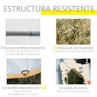 Outsunny Carpa de Jardín Cochera Gazebo 8x4m Pergola Cenador Pabellón 4 Paneles Laterales 8 Ventanas para Fiesta Eventos Bodas Acero PE Blanco - details 5