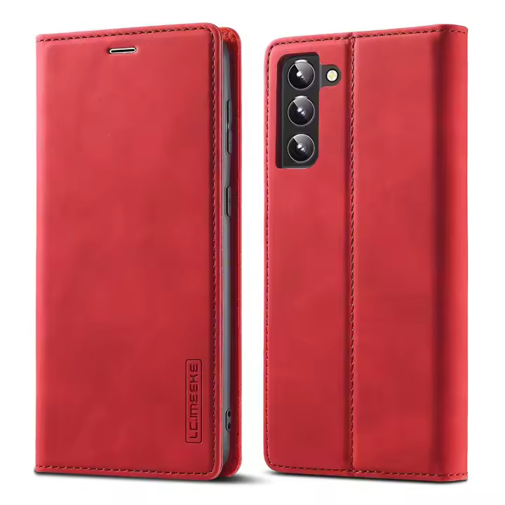 LC.IMEEKE Carcasa De Adsorción Magnética Fuerte Para Samsung Galaxy S22 5G,PU TPU Bumper Flip Wallet Case - 1