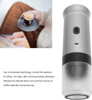 Cafetera Eléctrica portátil recargable por USB, manual, para Uso doméstico y de viaje, apta para cápsulas grandes, cápsulas Pequeños y café en Polvo, Badería Integrada de 7500 mA. - details 0