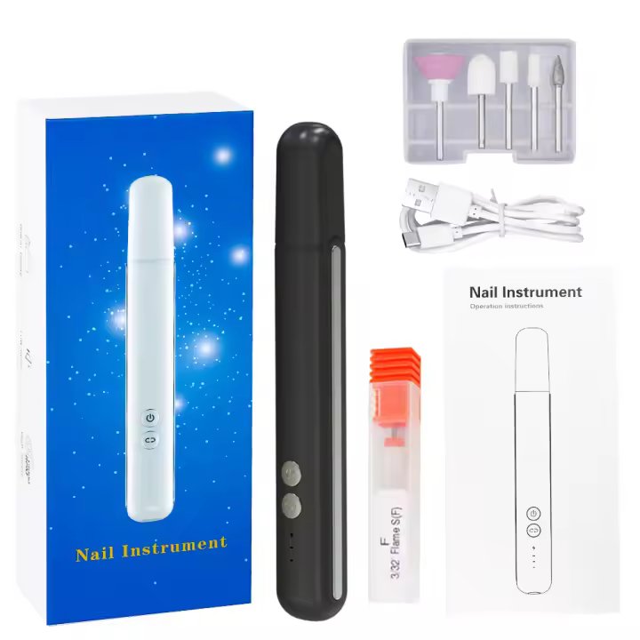PORCHEDDU Pulidor de uñas Eléctrico M2, Pulido, exfoliación, quitamalte, Bolígrafo recargable, Todo en uno, para Principios, Con Cerebro de Cerámica - 1