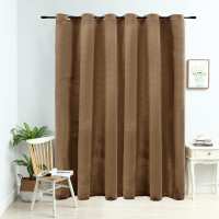 vidaXL Cortina Opaca con Anillas de Metal 290x245 cm Terciopelo Visillo Color Beige,  Crema,  Negro y mas - details 0