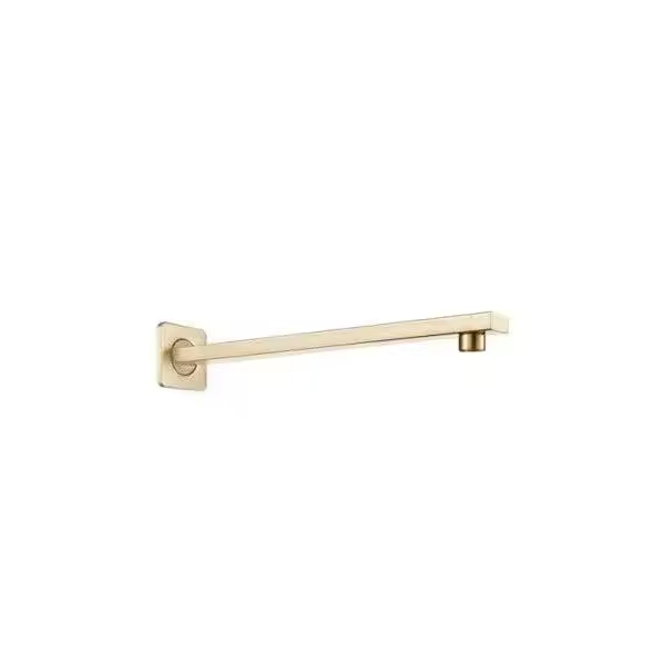 VALAZ Brazo soporte para rociador de pared cuadrado de acabado color dorado cepillado - 1
