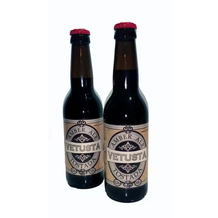 Cerveza Nurse Vetusta, cerveza artesanal Amber Ale con tradición inglesa y equilibrada, con carácter (6 botellas) - 1