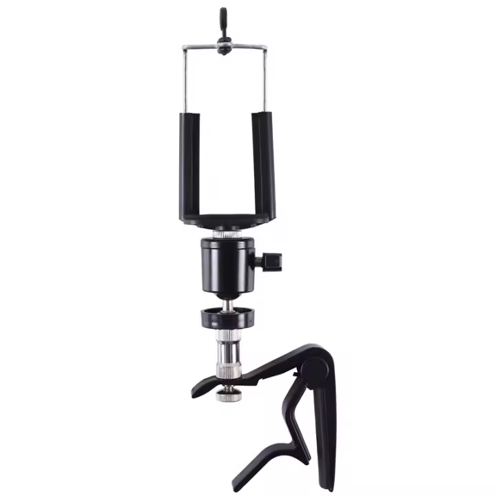 Cápula De Guitarra De Aleación De Aluminio Con Soporte Para Teléfono Clip Dock Cabeza Del Neck Clamp Para Guitarra Ukulele - 1