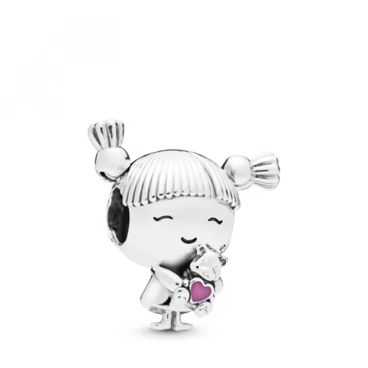 Charm Pandora 798016EN160 niña plata esmalte rosa - 1
