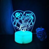 Lámpara Nocturna 3D De Novia Fantasma Con Control Táctil Y 16 Colores Decoración De Habitación Regalo De Halloween Luz De Ambiente De Dibujos Animados - details 0