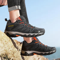 Zapatos De Senderismo De Cuero HIKEUP De Alta Calidad Duraderos Para Hombres Deportes Al Aire Libre Trekk Ing Subida Caza Zapatillas Respirables Talla True - details 3