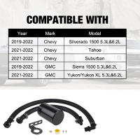 Separador De Aceite Para Coche Oil Catch Can Negro Compatible Con Chevy Suburban GMC Tahoe Silverado 1500 Sierra 1500 2021-2022 Material De Aleación De Aluminio - details 7