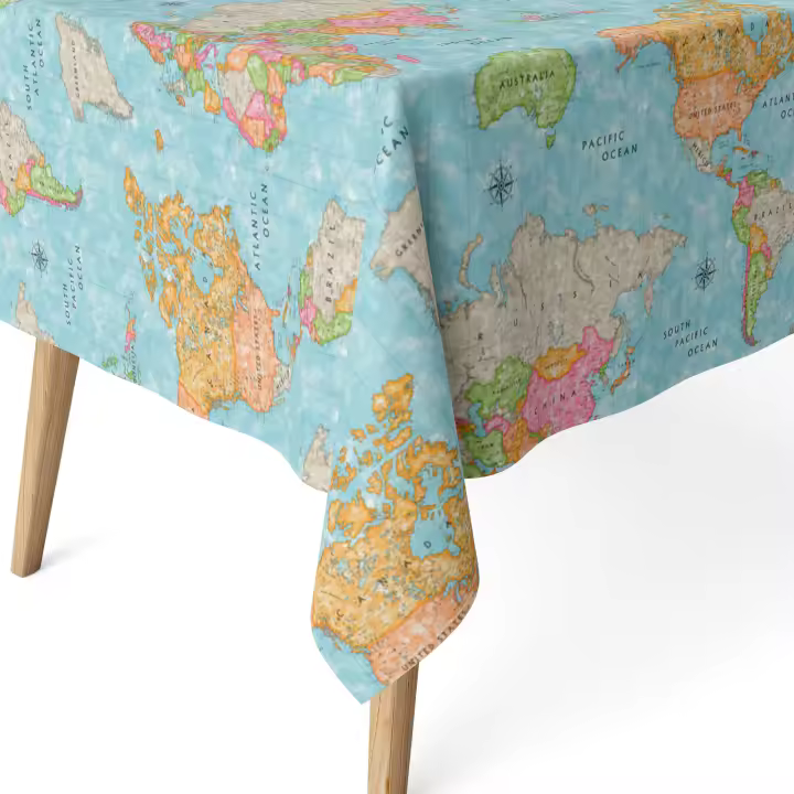 Mantel Resinado Atlas Valentia Home | Protege y Decora Tu Mesa | Impermeable y Antimanchas - 1