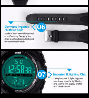 Reloj Deportivo Militar SKMEI 1025 Para Hombre Simple Y Moda Resistente Al Choque Y Al Agua Con Alarma Y Luz Trasera Digital - details 18
