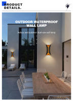 Lámpara De Pared LED Impermeable IP65 10W Para Exterior Jardín Puerta De Porche Iluminación Interior Dormitorio Lámpara De Noche Negra Moderna - details 0