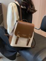 Mochila Color-block Estilosa Para Mujeres Adecuada Para El Día Escuela Y Trabajo Ideal Para Adolescentes Estudiantes De Universidad Femenina - details 0