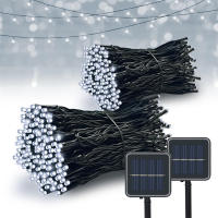 Luces Solares Para Navidad Cadena De Luces Exteriores Impermeables Con Cable Verde De 8 Modos Decoración De Árbol Y Jardín - details 15