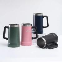 Taza De Cerveza Inoxidable 304 Capacidad Grande 709ml Con Asa Aislante Para Refrigerio Durante 4 Horas Taza De Metal Moderna Ecológica - details 1