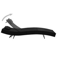 vidaXL Tumbona con cojín ratán sintético Marrón y negro, Negro, Negro y blanco Sillas de Exterior Ideal para jardín, playa, piscina, terraza Tumbona Piscina Tumbonas Playa Tumbonas Jardín Exterior - details 0