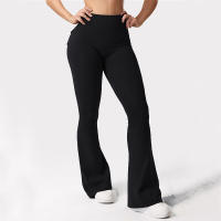 Leggings De Yoga Para Mujer 2024 Con Bolsillos Mallas De Compresión Estiramiento Alto Pierna Ancha Sensación De Nuca Ropa Deportiva De Fitness - details 4