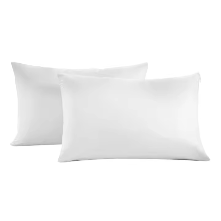 2Pcs Fundas Para Almohada Blancas Puras Suaves De Poliéster Impermeables 50x70cm Textil De Hilo 100TC Estilo Jacquard Para Hogar Y Hotel - 1