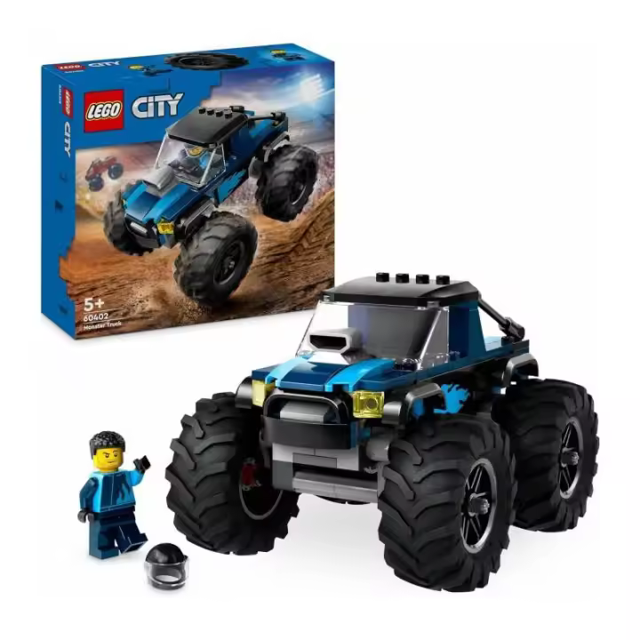 LEGO CITY 60402 Monster Truck Azul - Camión Todoterreno de Juguetes - 1