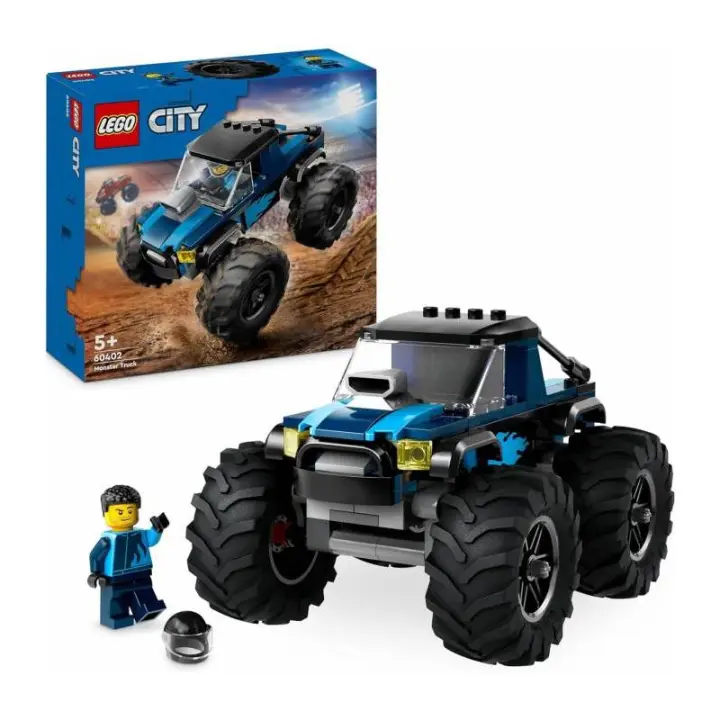 LEGO CITY 60402 Monster Truck Azul - Camión Todoterreno de Juguetes - 1