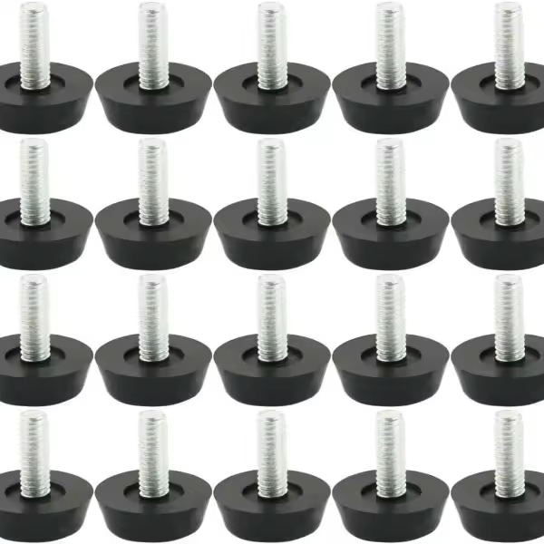 Pie ajustable para muebles, pies de ajuste, pies de tornillo M6, negro - 20 piezas - 1