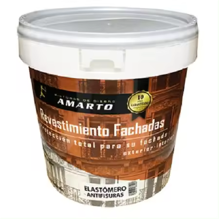 Amarto Revestimiento fachadas Pintura elastómero antifisuras 4 Lt Blanco - 1