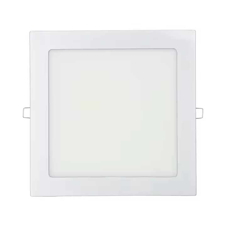 downlight led empotrable cuadrado 20w luz fria 6400k 1500lm cromado 22x22cm edm - 1