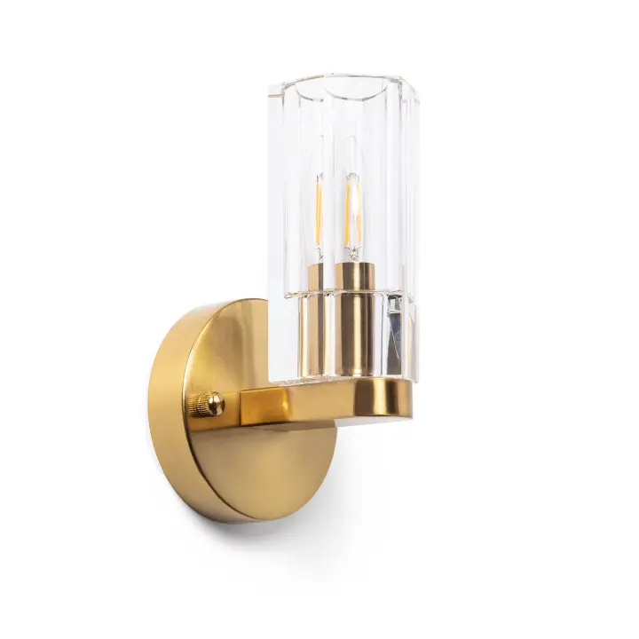Ledkia Aplique de Pared Metal y Cristal Miranda Dorado - 1