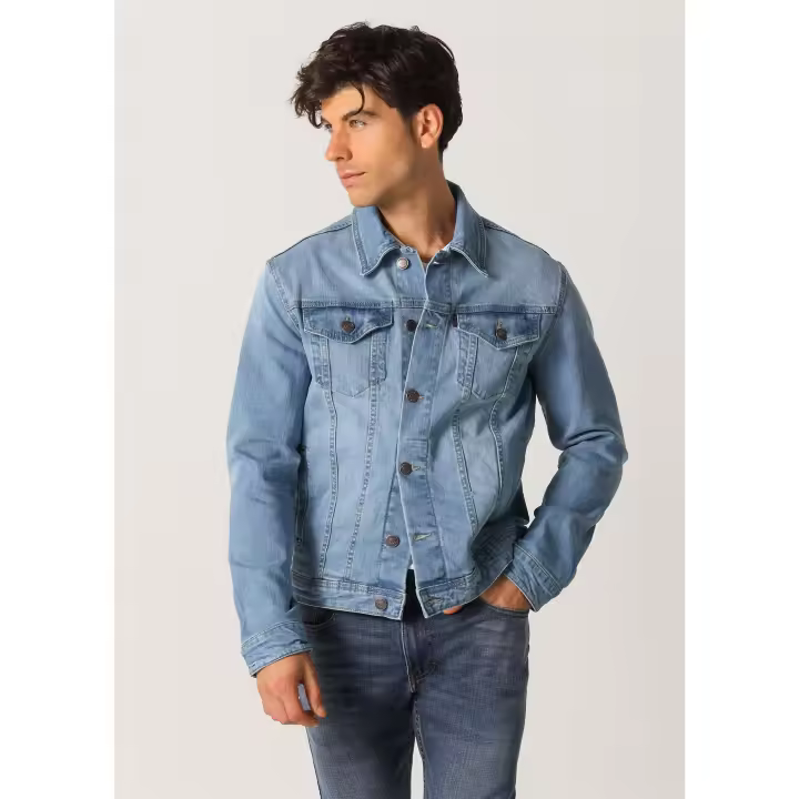 SIX VALVES - Cazadora Denim Hombre Resistente y Duradera - 1