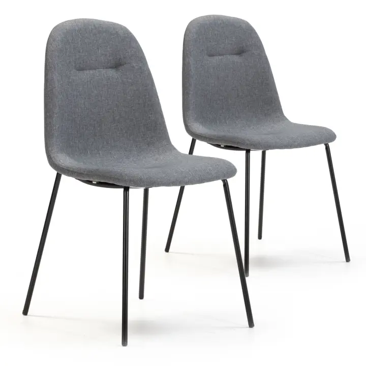 VS Venta-Stock - Pack de 2 sillas de comedor modelo Brenda en color gris - 1