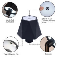 Lámpara LED Recargable Impermeable Con Interruptor Táctil Para Botella Luz Nocturna Creativa Para Bar Y Café Ajustable Para Atmosfera Retro - details 4