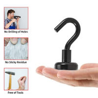 [Pack 10] Ganchos magnéticos, Imanes con Gancho, Super fuerte ganchos de imán de neodimio ganchos magnéticos de 16mm ultra potentes ganchos, Pared para los Accesorios de Cocina Almacenamiento - details 4