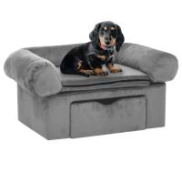 vidaXL Sofá para Perros con Cajón Felpa 75x50x38 cm Mascotas Gatos Suave Color Gris,  Gris oscuro,  Negro y mas - details 0