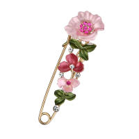 Broche De Flor Elegante Para Mujer Con Diamantes Y Enamel Broche De Collar Para Trajes Y Abrigos Joyería De Moda Regalo - details 5
