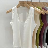 Camisola De Mujer 2025 Estilo Coreano Sólida Con Cuello Redondo Bajo Y Ribbed Basic Summmer Elasticado Slim Versátil - details 6