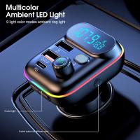 Transmisor FM Bluetooth Para Coche 5.0 Con Cargador USB PD Accesorios Electrónicos Carro GRWIBEOU MP3 Player - details 4