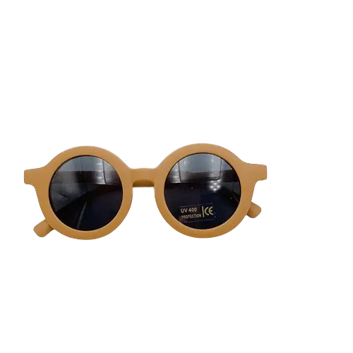 Sunny Kids Gafas de Sol Proteccion UV400 +  Funda para Niños y Niñas Gafas de sol Redondas Color Mostaza Regalos para El Verano Gafas de Moda Infantil 2-6 Años - 1
