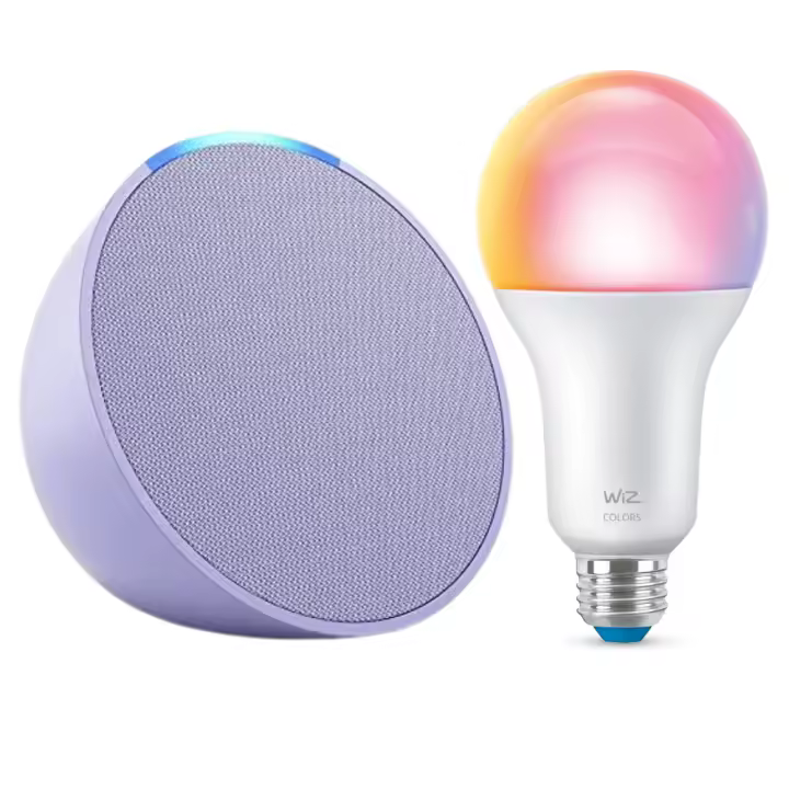 Echo Pop Amazon, Altavoz inteligente wifi y Bluetooth con Alexa, de sonido potente y compacto, Antracita, Blanco, Lavanda. Verde Azulado - 1