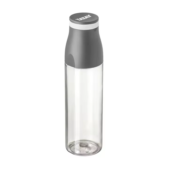 TATAY Urban Drink - Botella de Agua de 0.65L en Tritán con Tapón Vaso, Gris Antracita - 1