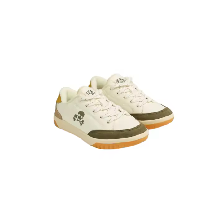 Scalpers - 48200_Beige – Sneakers De Piel Con Detalles En Serraje - Niño - 1